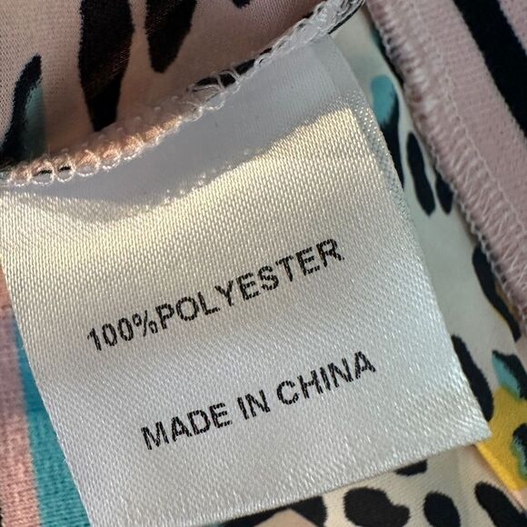 A.Z.I New York Colorful Animal Print Short Sleeve Top Size S - Picture 8 of 11
